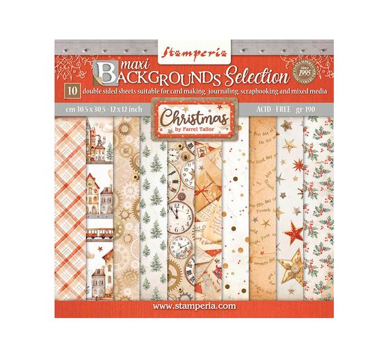 Scrapbook-Block "Gear up for Christmas Backgrounds"