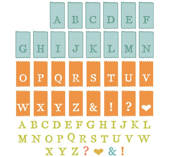 Sizzix Stanzschablone und Clear Stamps "Tab Stamp Alpha by 49 and Market"