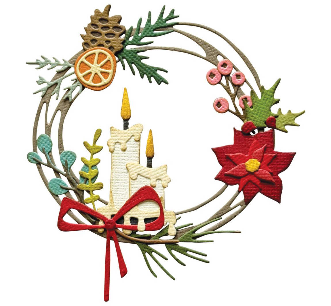 Sizzix Thinlits Stanzschablone "Vault Festive Wreath by Tim Holtz"