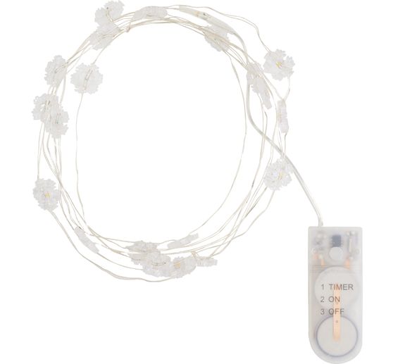 VBS Micro-LED-Lichterkette "Schneeflocke", mit Timer