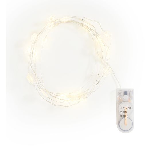 VBS Micro-LED-Lichterkette "Schneeflocke", mit Timer