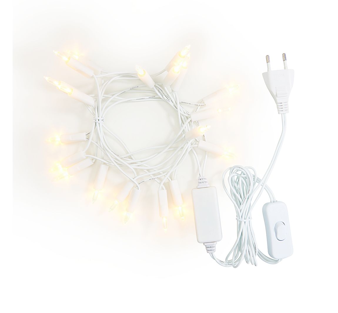 Konstsmide LED Mini Lichterkette mit Schalter, 20 warmweiße Dioden