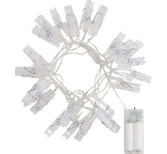 LED-Lichterkette mit 24 Klammern