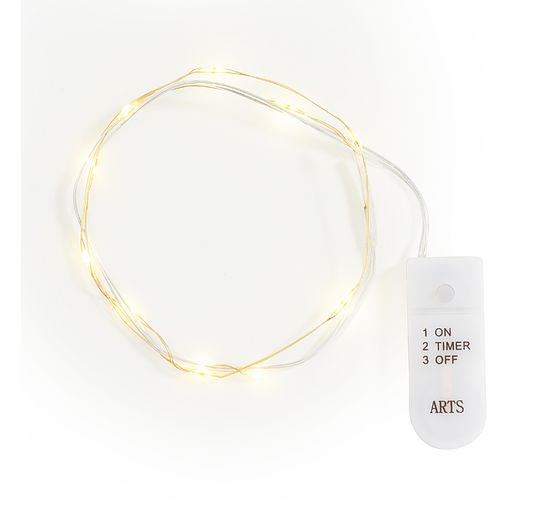 Micro-LED-Lichterkette, mit Timer, goldfarbener Draht, 10 LEDs