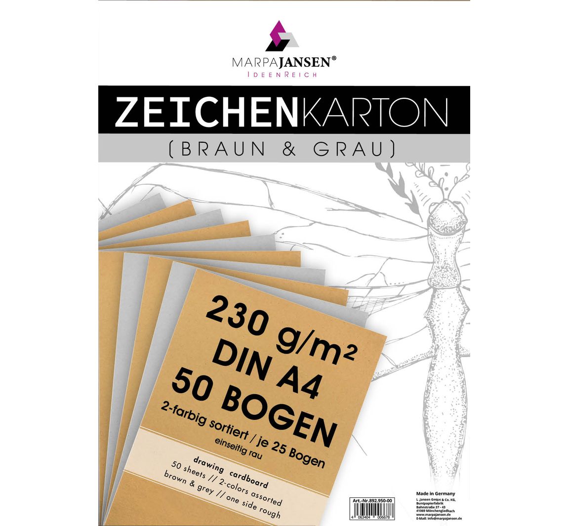 Zeichenkarton-Sortierung "Vintage & Grey Line"
