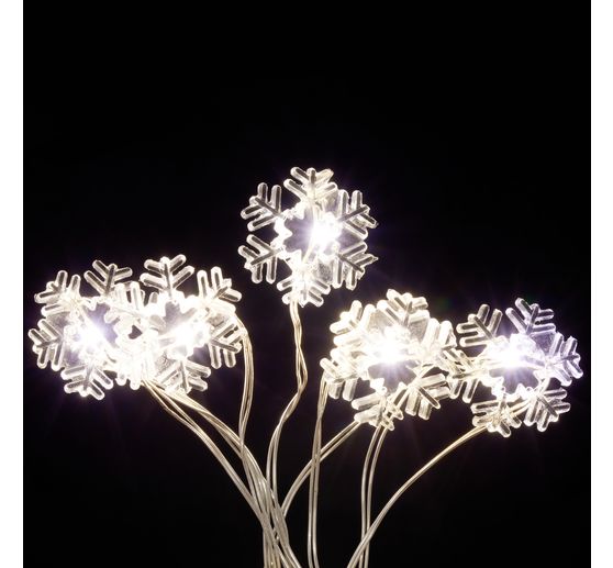 VBS Micro-LED-Lichterkette "Schneeflocke", mit Timer