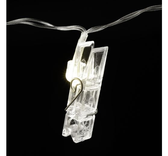 LED-Lichterkette mit 24 Klammern