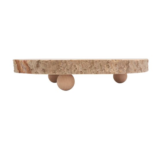Holz Dekoplatte mit Rinde, auf Füßen, natur