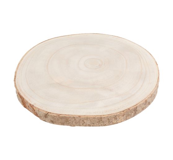 Holz Dekoplatte mit Rinde, auf Füßen, natur