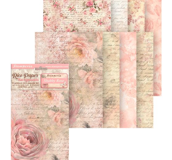 Motiv-Strohseide Backgrounds "Shabby Rose"