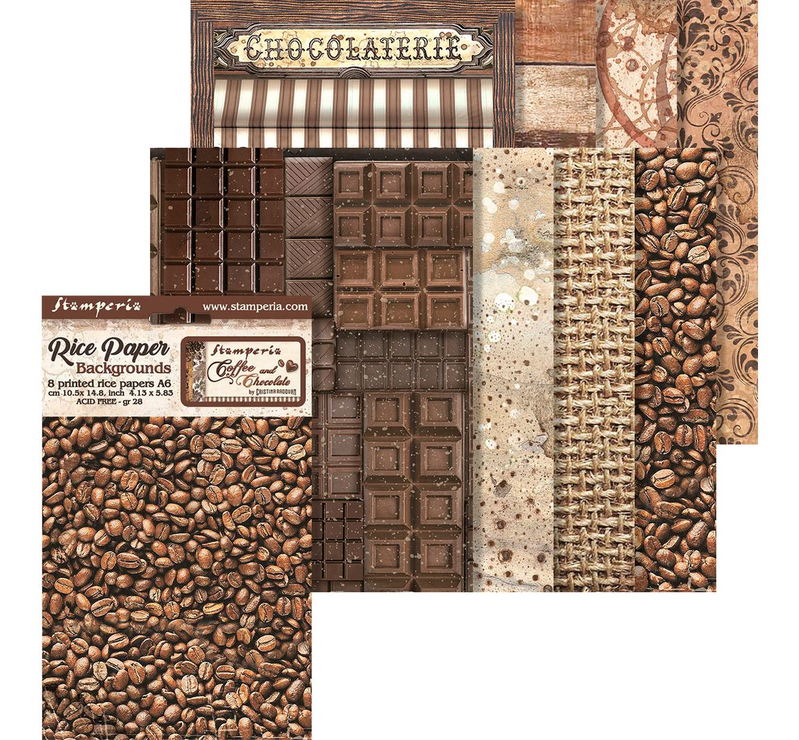 Motiv-Strohseide Backgrounds "Coffee and Chocolate"