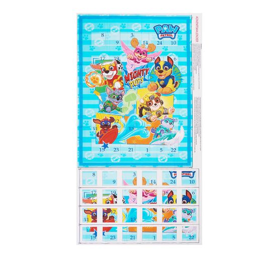Adventskalender Stoffpanel "Paw Patrol Mighty Pups", ca. 150 x 80 cm