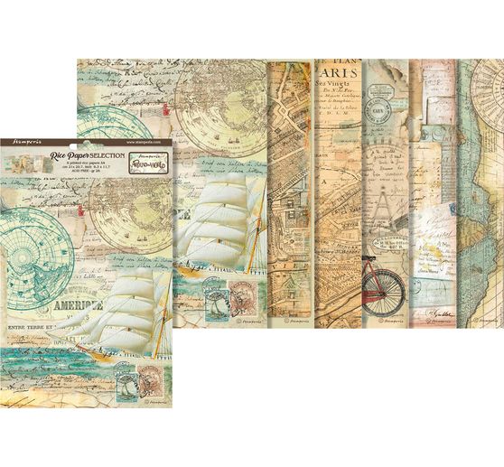Motiv-Strohseiden Sortiment "Around the World", 6er-Set