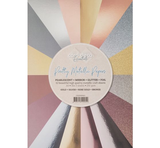 Metallic- und Glitzerpapier-Mix, A4, 32 Blatt