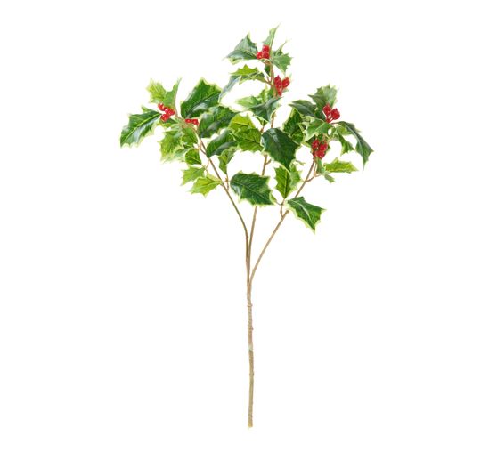 Ilex Zweig "Green" mit Beeren, L 40 cm,