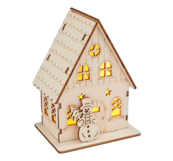 VBS Holzbausatz "Haus mit Schneemann", inkl. LED