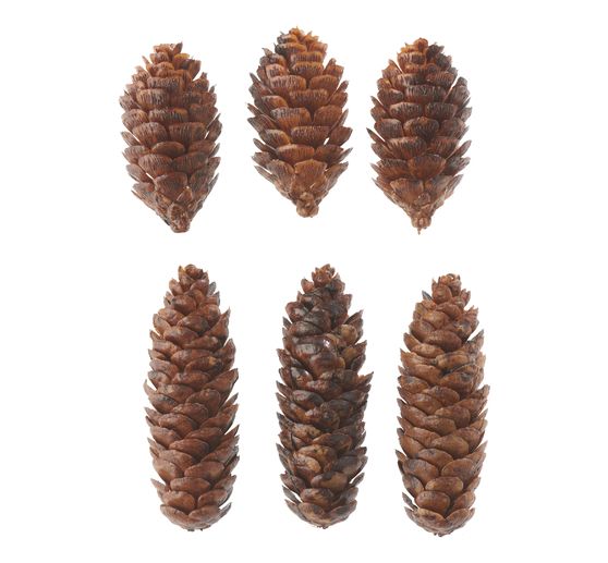 Decorative cones, plastic, 6 pieces