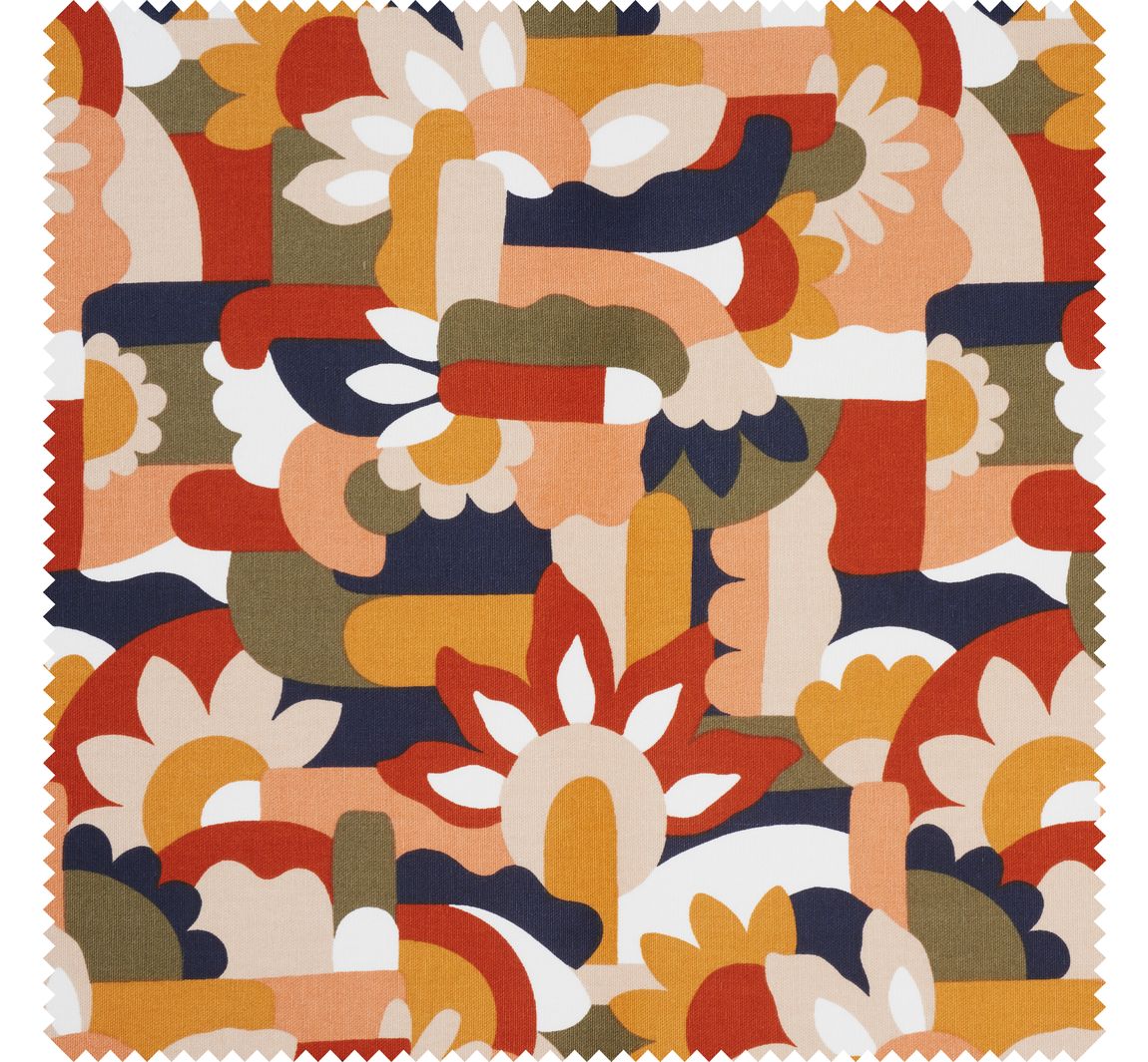 Halbpanama-Stoff "Naive Blumen"