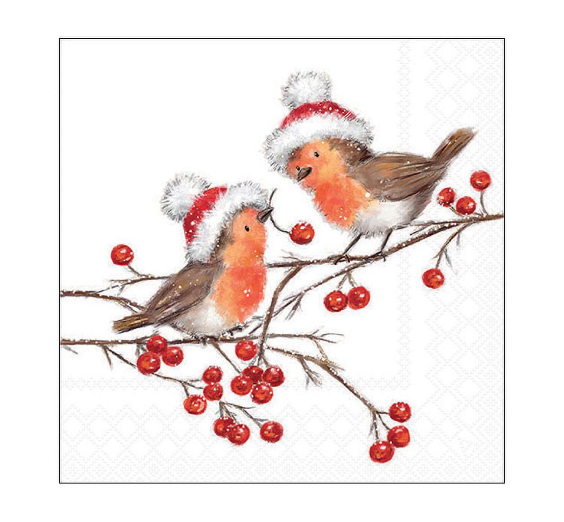 Serviette "Christmas Robins"