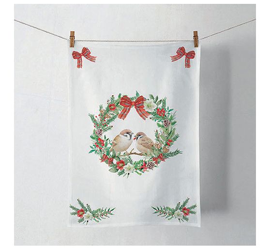 Napkin "Sparrows in a wreath"