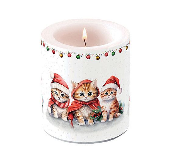 Serviette "Lustige Weihnachtskätzchen"