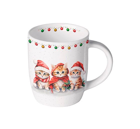 Serviette "Lustige Weihnachtskätzchen"