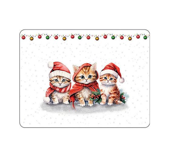 Serviette "Lustige Weihnachtskätzchen"