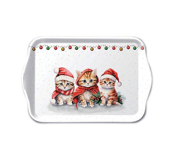 Serviette "Lustige Weihnachtskätzchen"