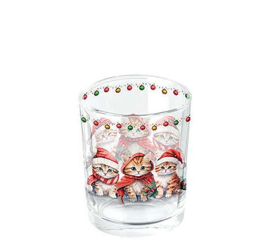 Serviette "Lustige Weihnachtskätzchen"