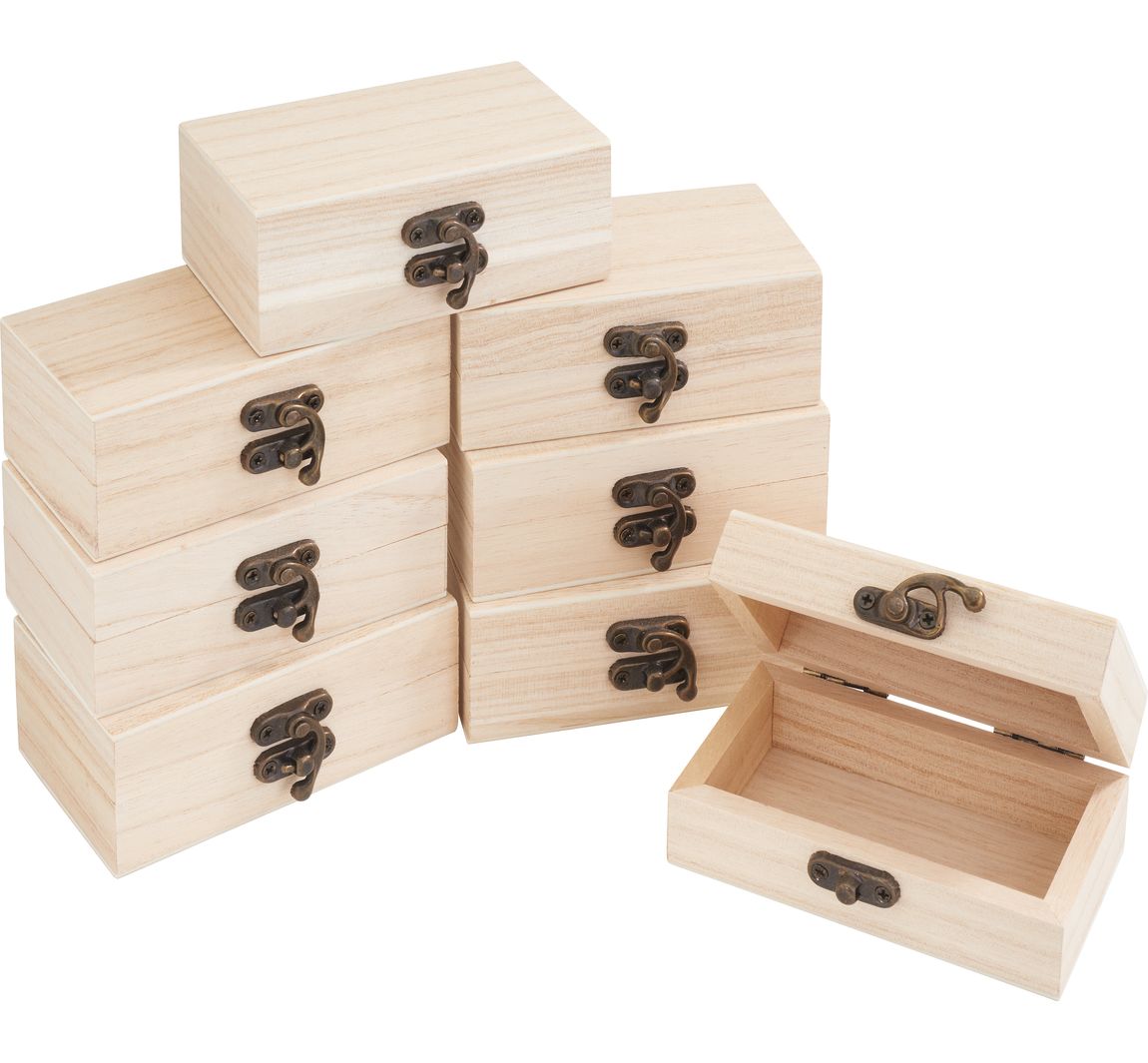 VBS Holzkästchen, 8 Stück, 10 x 3,8 x 5,9 cm
