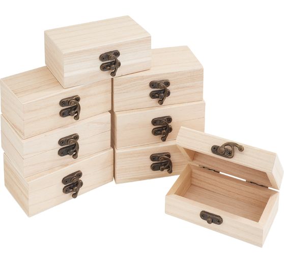 VBS Holzkästchen, 8 Stück, 10 x 3,8 x 5,9 cm