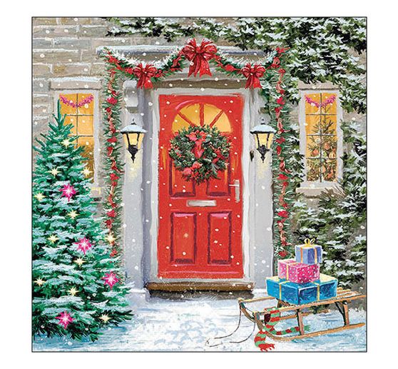 Serviette "Christmas Door"