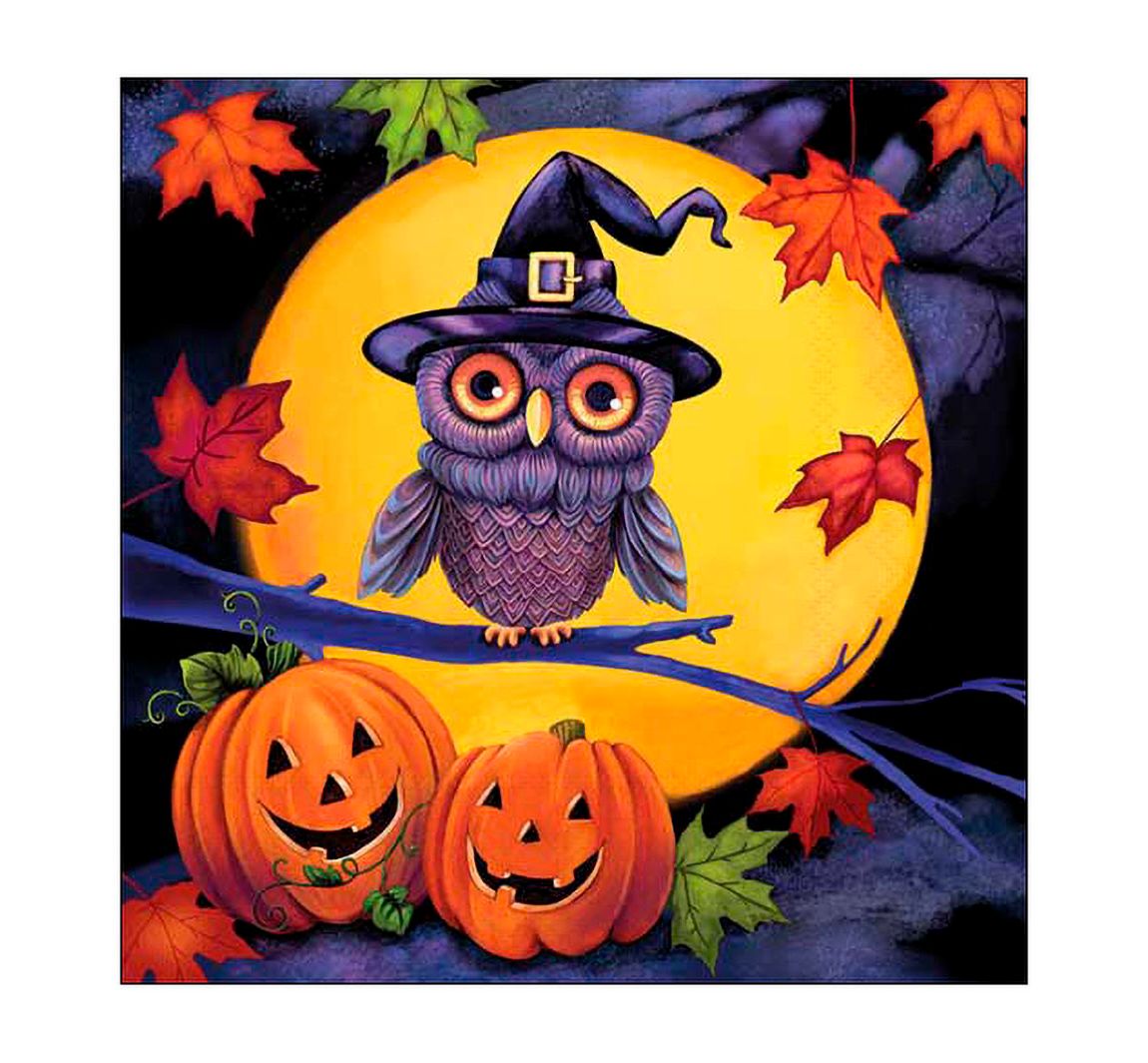 Serviette "Helloween Eule"