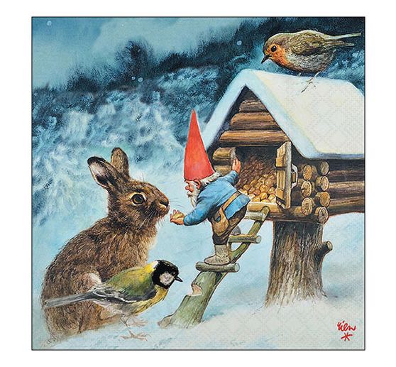 Serviette "Waldtierfütterung"