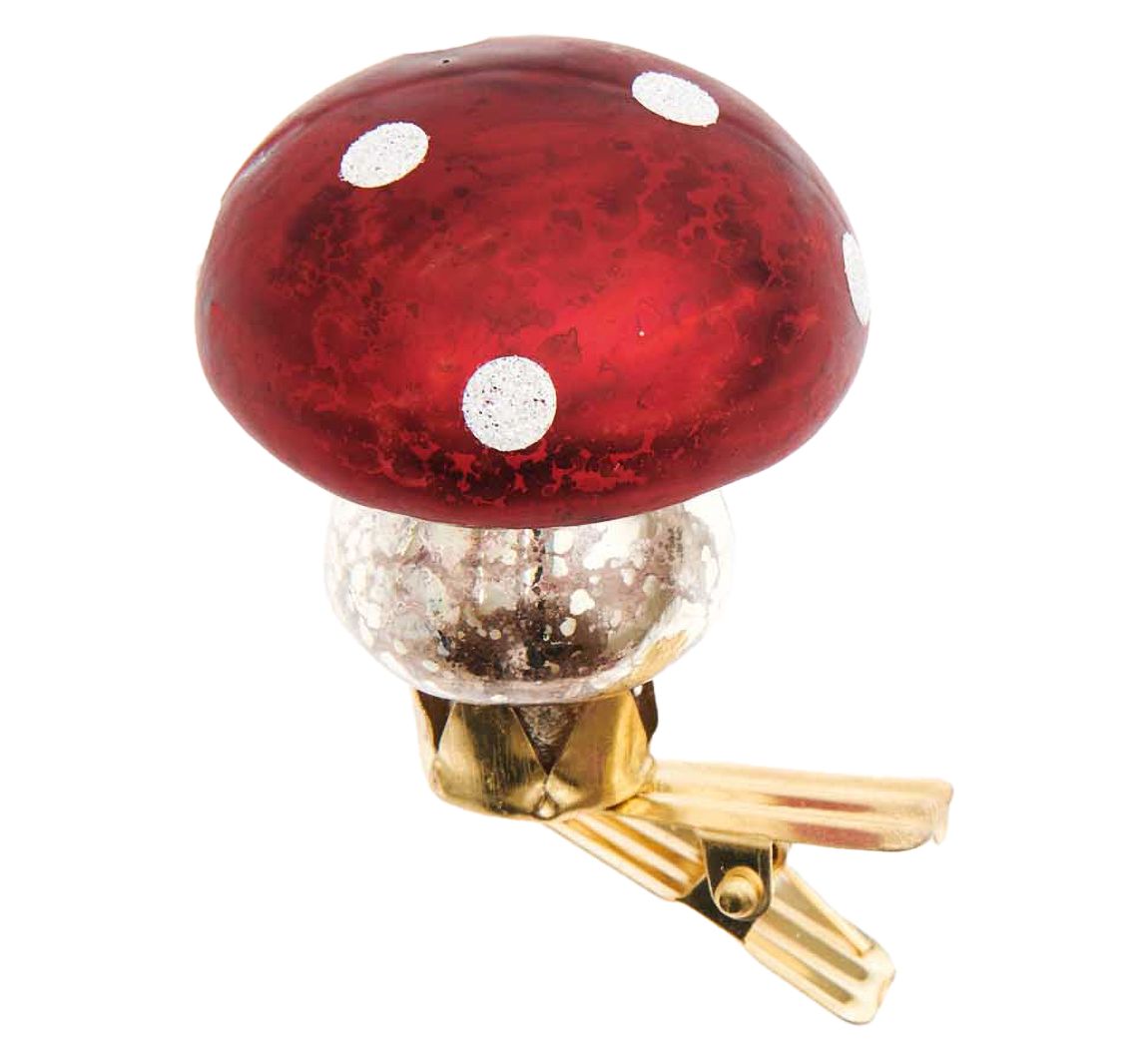 Glas-Fliegenpilz "Antik", mit Clip