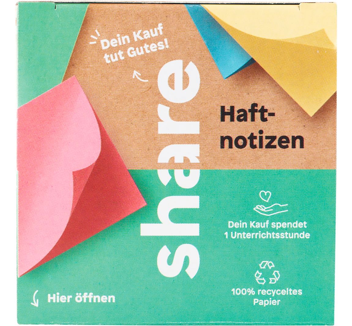 share Haftnotizblock, 4 x 100 Blatt