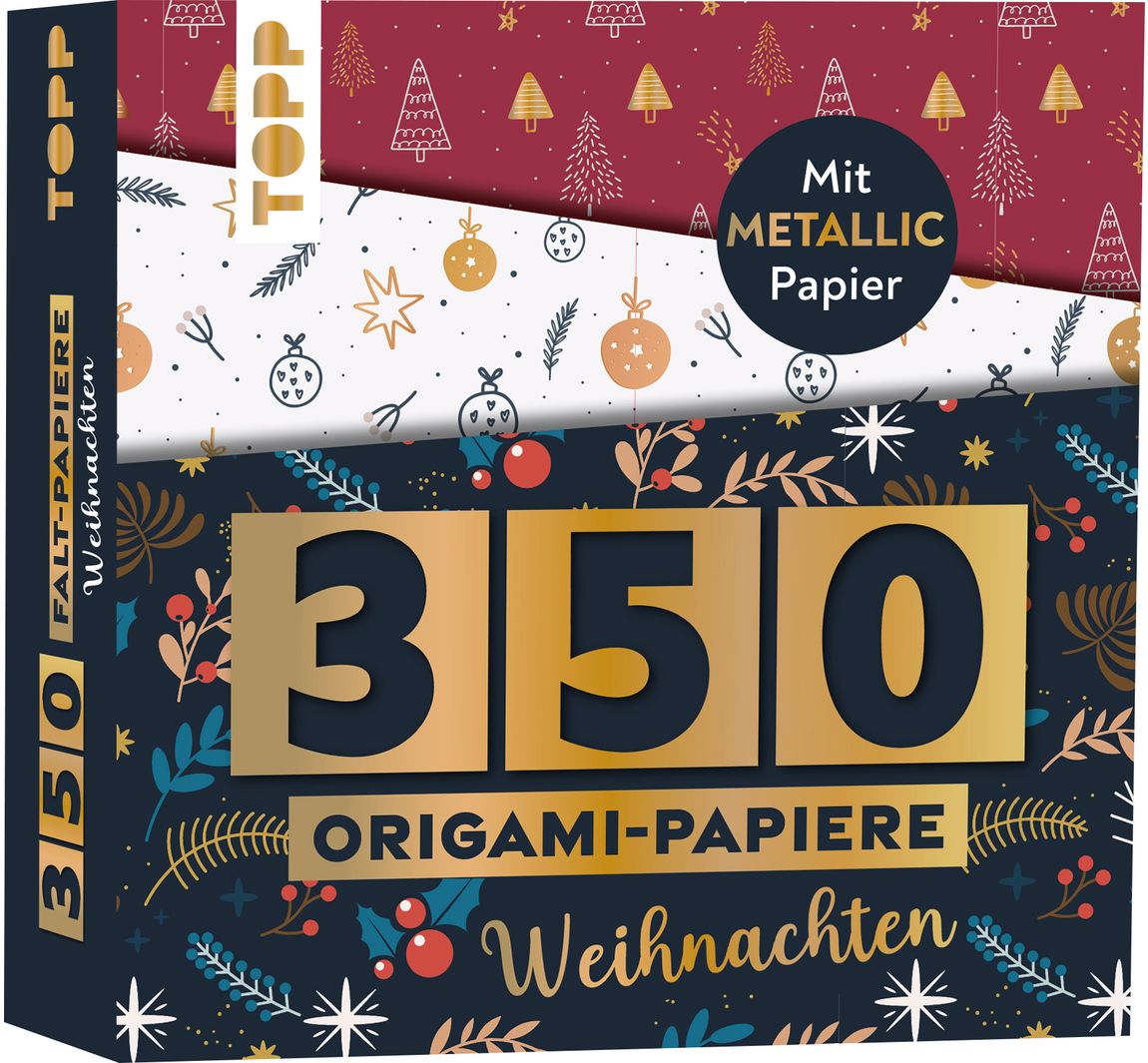 350 Origami-Papiere "Weihnachten"