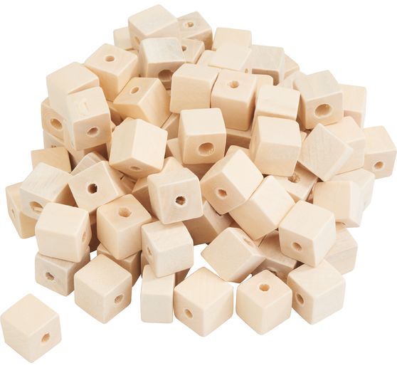 VBS Craft wooden bead "Cubes", 100 pcs.