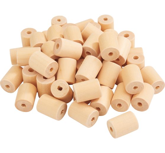 VBS XXL Craft wooden bead "Roll", 50 pcs.
