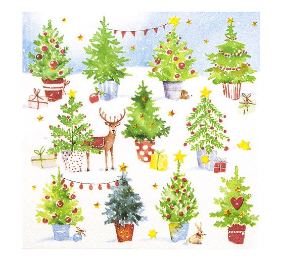 Serviette "Weihnachtsbäume"