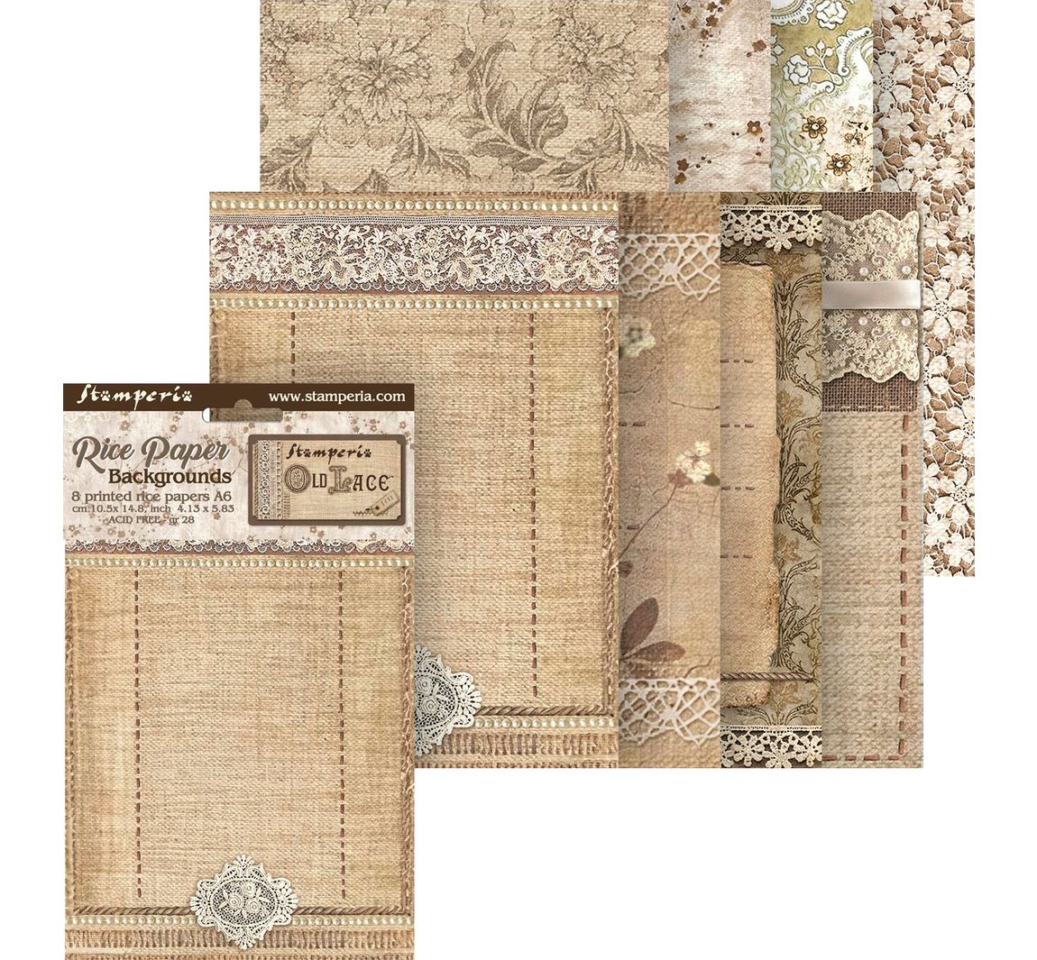 Motiv-Strohseide Backgrounds "Old Lace"