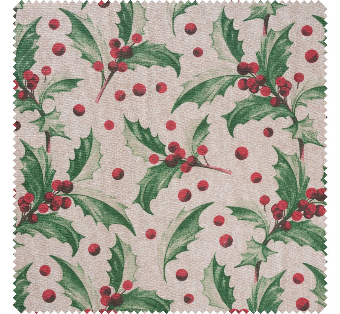 Motiv-Stoff Leinenoptik "Ilex"