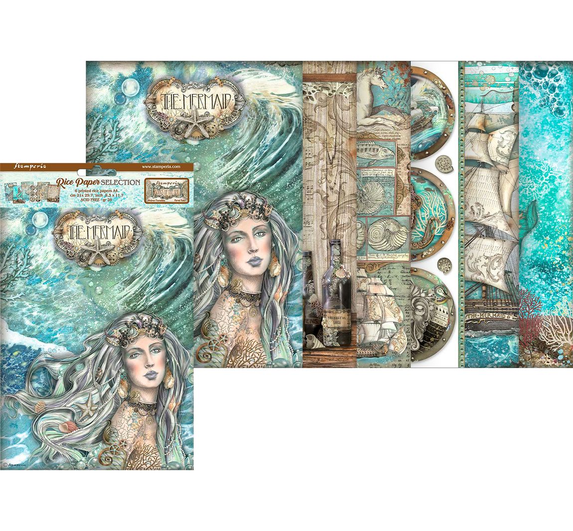 Motiv-Strohseiden Sortiment "Songs of the Sea"