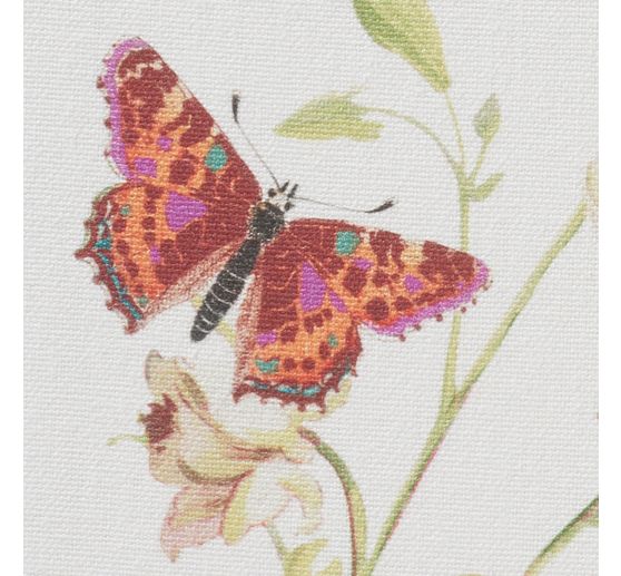 Baumwoll-Stoff "Blumenwiese mit Schmetterlingen"