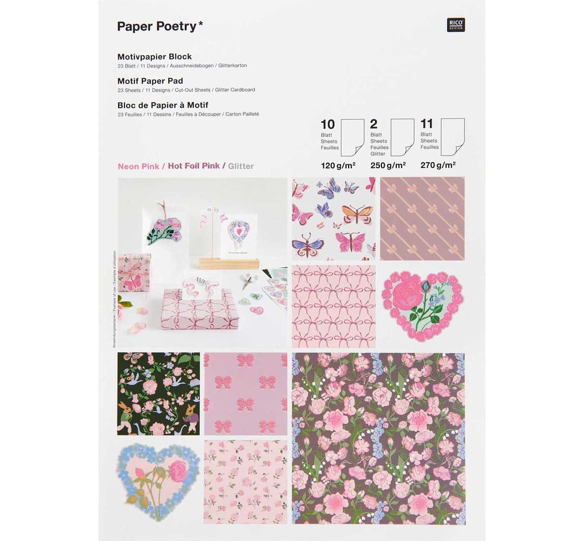 Bastelpapier-Block La Vie En Rose