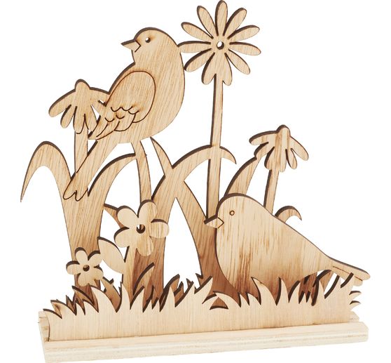 VBS Holz-Steckmotiv "Vögel in der Blumenwiese"