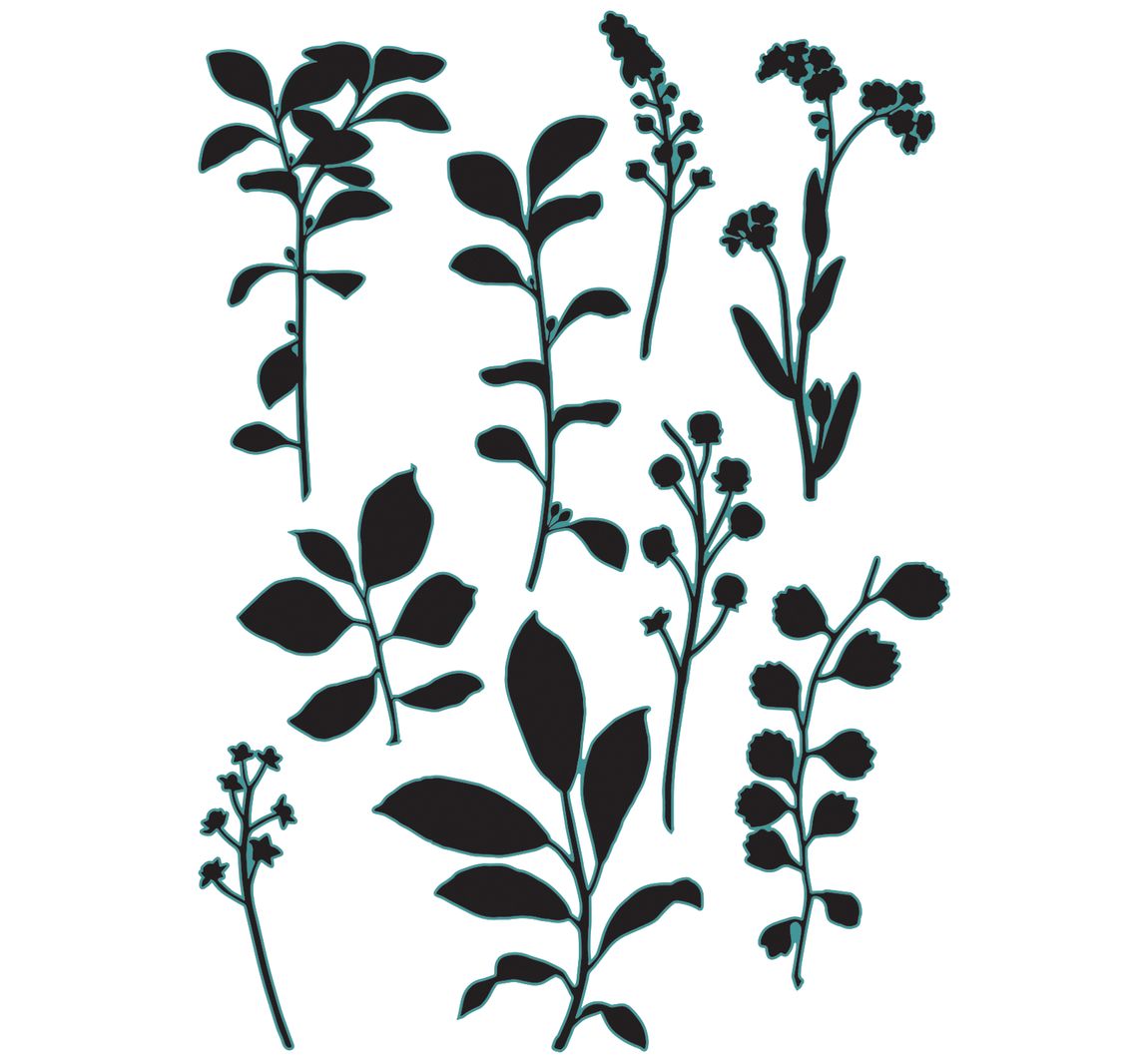 Sizzix Framelits Stanzschablone by 49 and Market "Fine Stems 02"