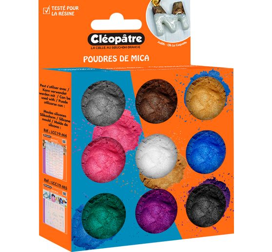 Glimmerpuder Farbset, 9 Tiegel