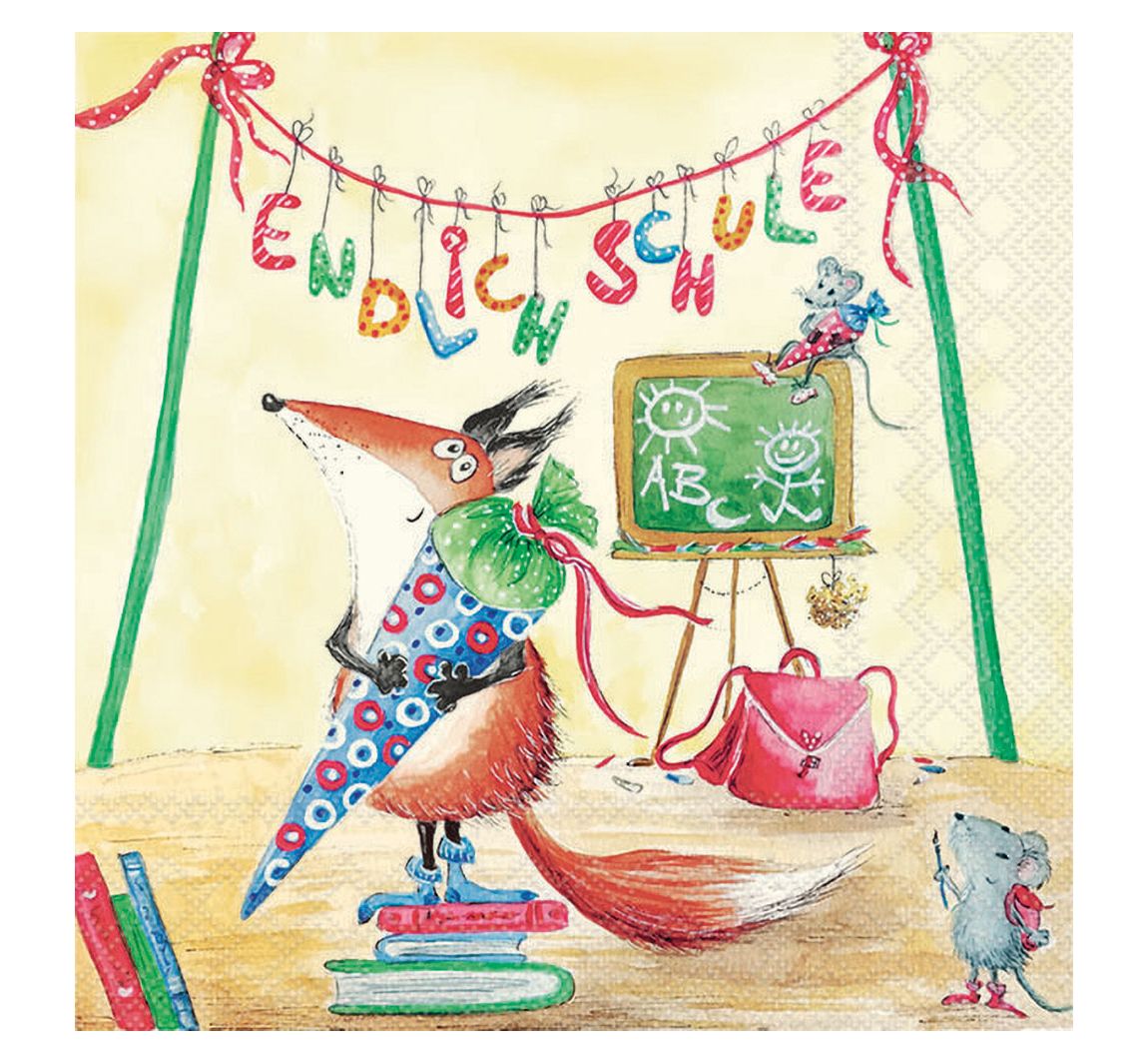 Serviette "Endlich Schule"