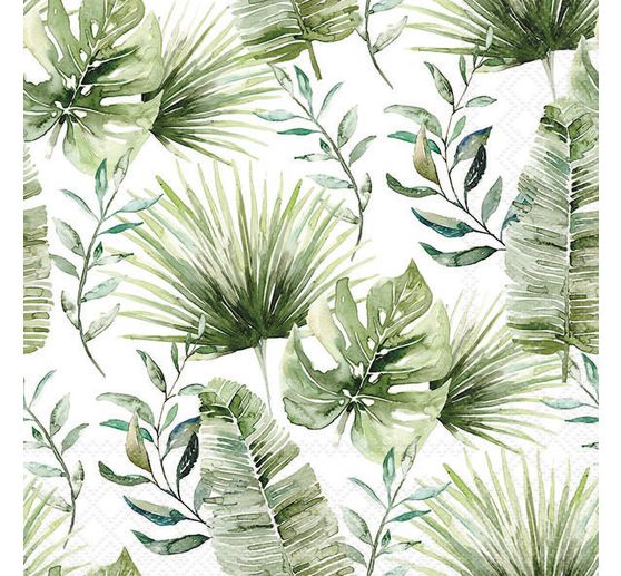 Serviette "Jungle Leaves, white"